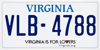VA license plate VLB4788