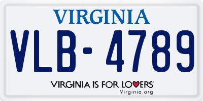 VA license plate VLB4789