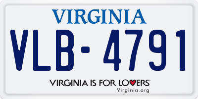 VA license plate VLB4791