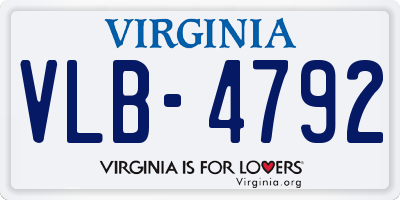 VA license plate VLB4792