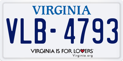 VA license plate VLB4793
