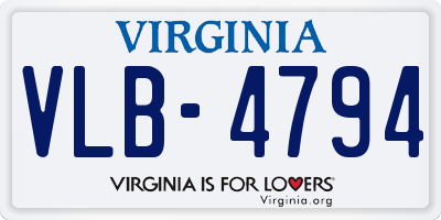 VA license plate VLB4794
