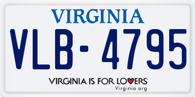 VA license plate VLB4795
