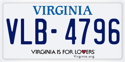 VA license plate VLB4796