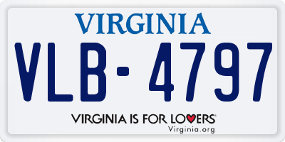 VA license plate VLB4797