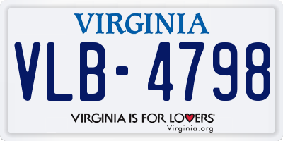 VA license plate VLB4798