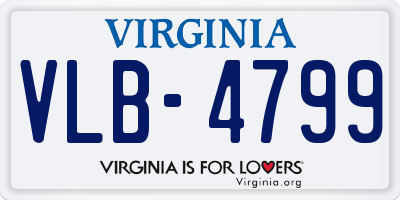 VA license plate VLB4799