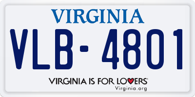 VA license plate VLB4801