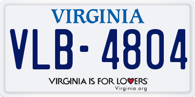 VA license plate VLB4804