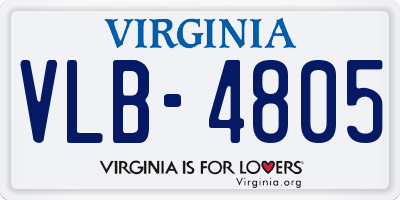 VA license plate VLB4805