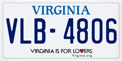 VA license plate VLB4806