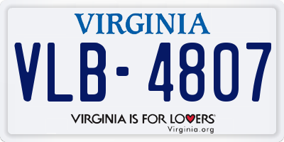 VA license plate VLB4807