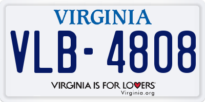 VA license plate VLB4808