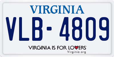 VA license plate VLB4809