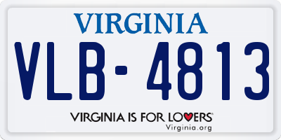 VA license plate VLB4813