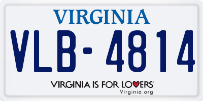 VA license plate VLB4814