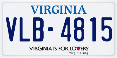 VA license plate VLB4815
