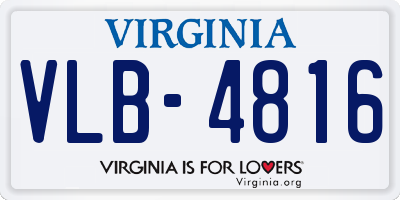VA license plate VLB4816