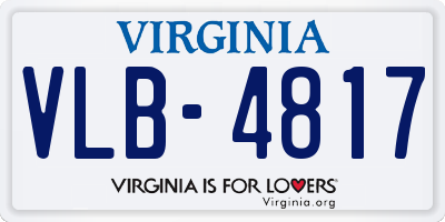 VA license plate VLB4817