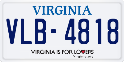 VA license plate VLB4818
