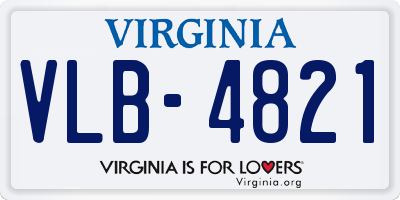 VA license plate VLB4821