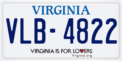VA license plate VLB4822