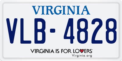 VA license plate VLB4828