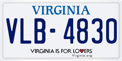 VA license plate VLB4830