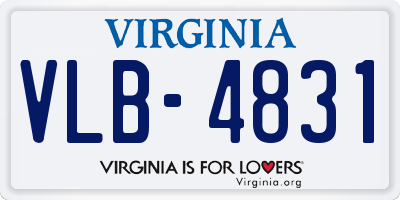 VA license plate VLB4831