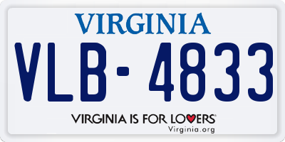 VA license plate VLB4833