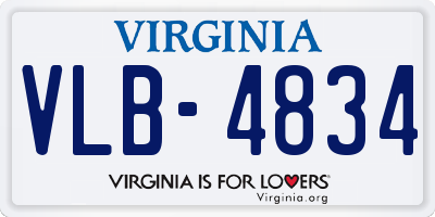 VA license plate VLB4834