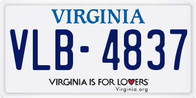 VA license plate VLB4837