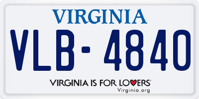 VA license plate VLB4840
