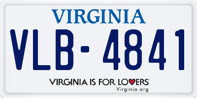 VA license plate VLB4841