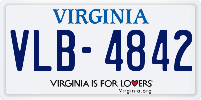 VA license plate VLB4842