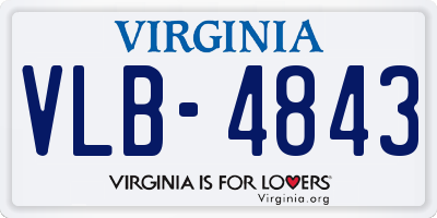 VA license plate VLB4843