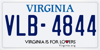 VA license plate VLB4844