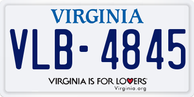 VA license plate VLB4845