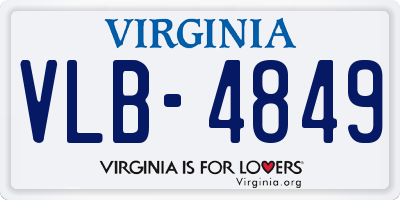 VA license plate VLB4849