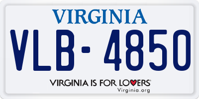 VA license plate VLB4850