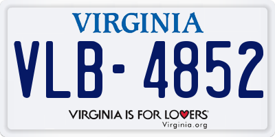 VA license plate VLB4852