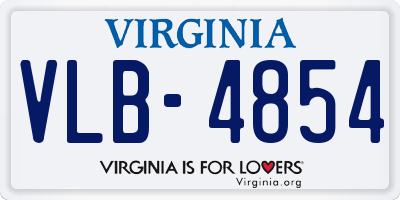 VA license plate VLB4854