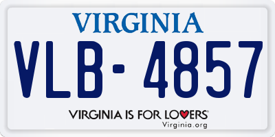VA license plate VLB4857