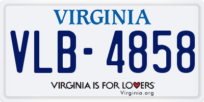VA license plate VLB4858