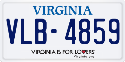 VA license plate VLB4859