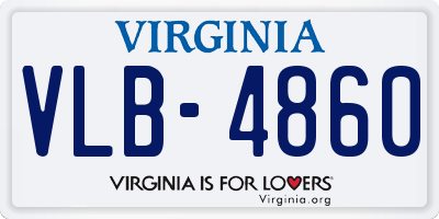 VA license plate VLB4860