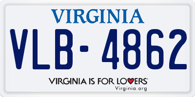 VA license plate VLB4862