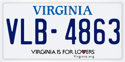 VA license plate VLB4863