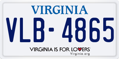 VA license plate VLB4865