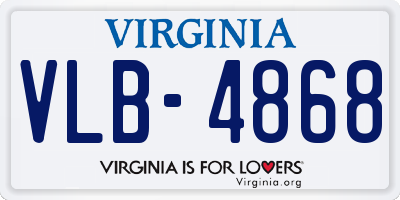VA license plate VLB4868